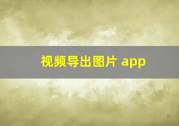 视频导出图片 app